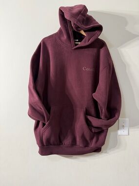 Comfrt Minimalist Maroon Hoodie Unisex Size L